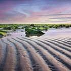 Lines and stones on the beach 