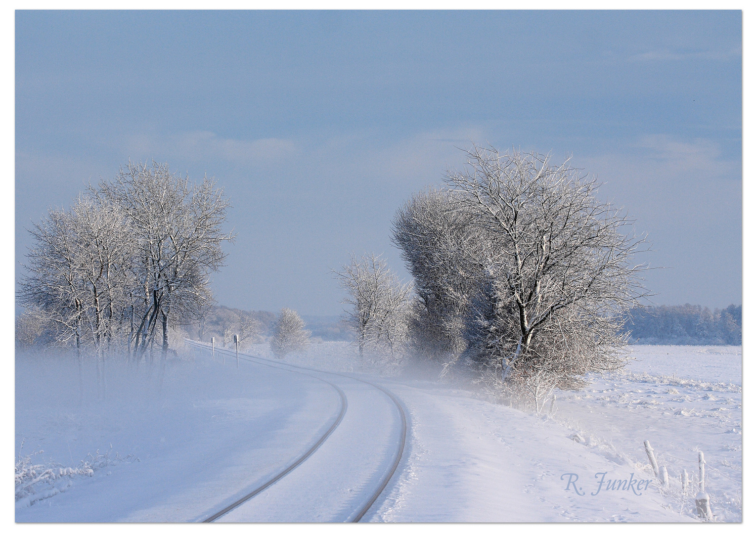 Linie Moorexpress im Nebel