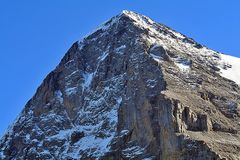 Links der obere Teil der Eigernordwand