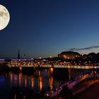 Linz bei Nacht mit Supermond