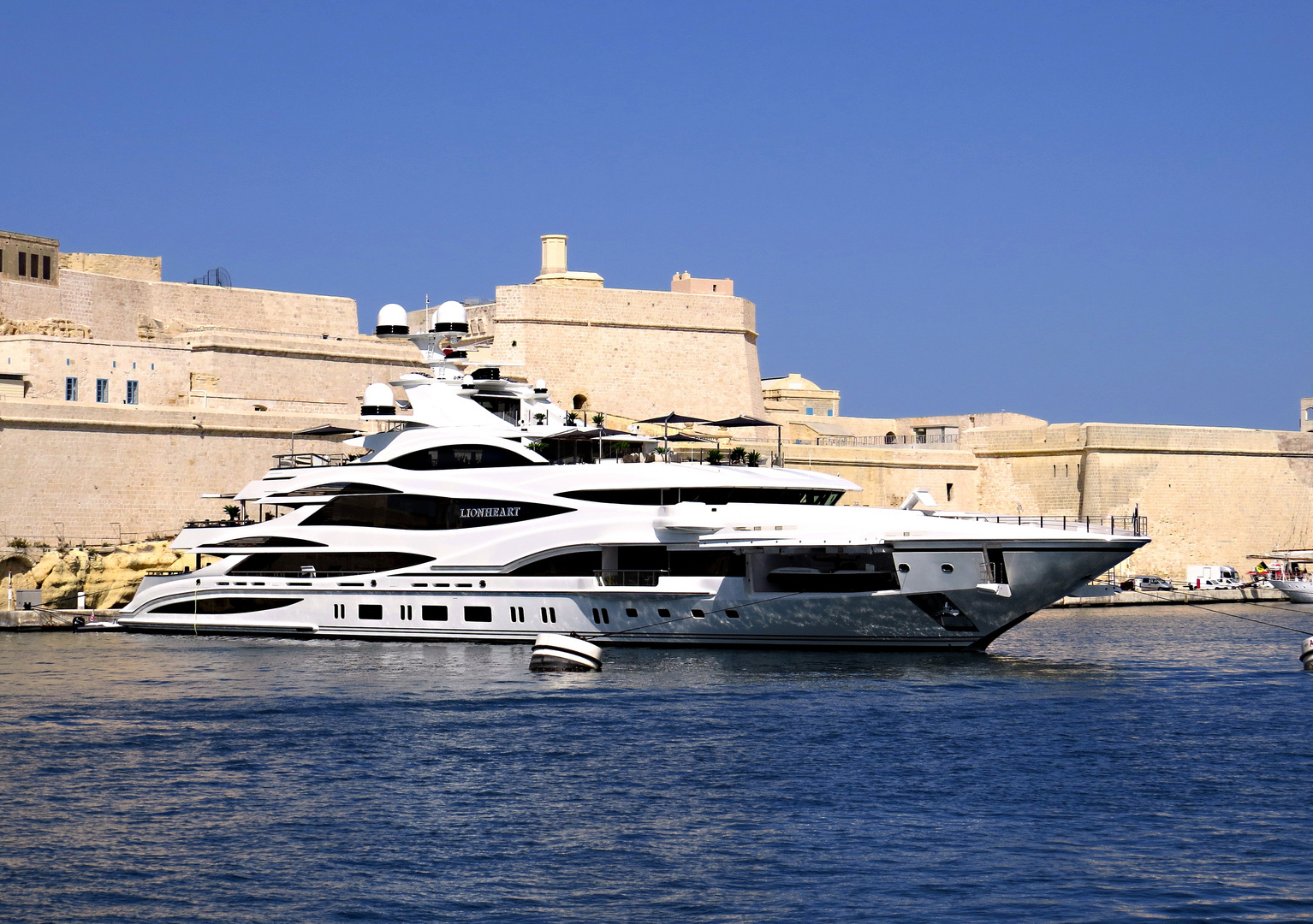 LIONHEART  90 mt. yacht - in La Valletta Harbour - Malta