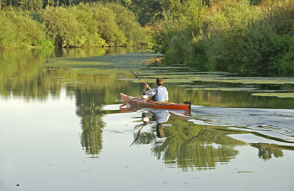 Lippe-Idylle bei Werne-Stockum mit Kajak