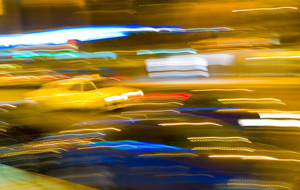 Lisbon traffic at night