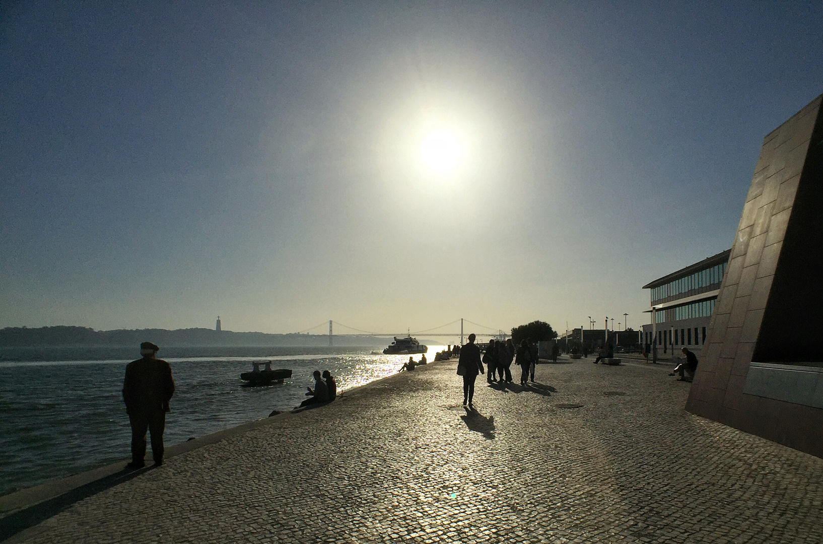 Lisbon waterfront before sunset