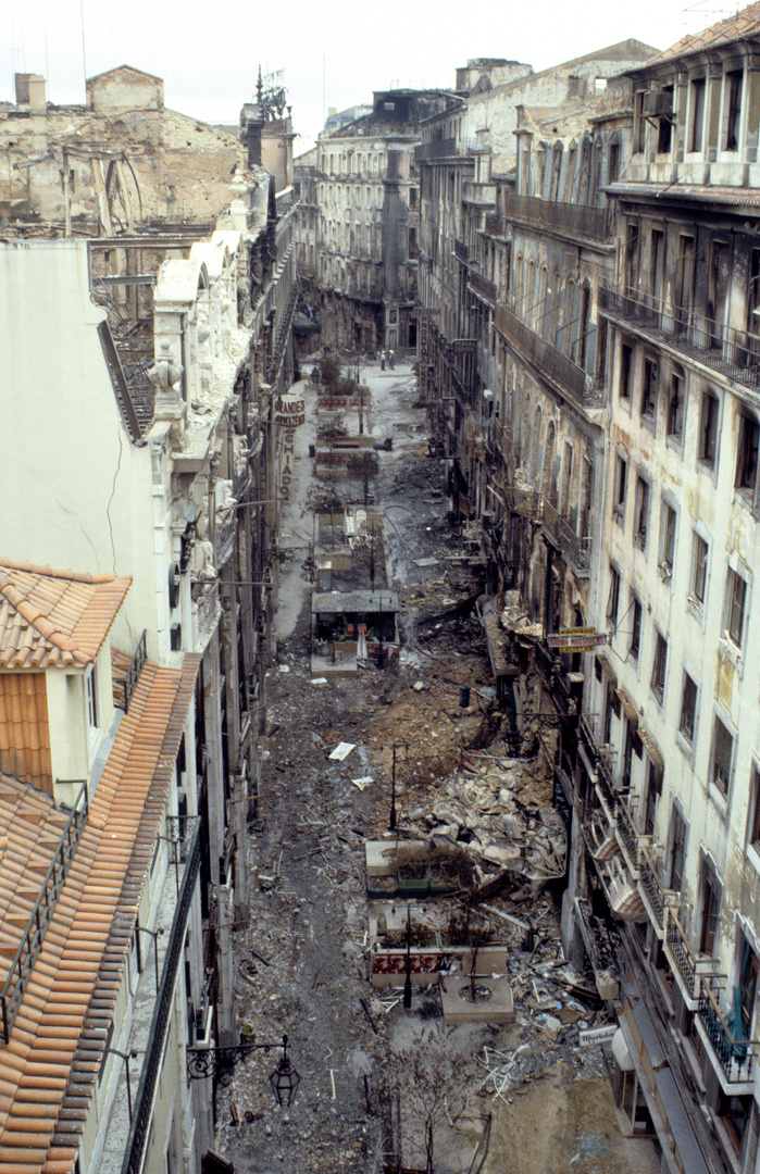  Lissabon, Rua do Carmo nach dem Brand