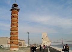 Lissabon_Leuchtturm+Vasco Da Gama Denkmal+Brücke über den Tejo