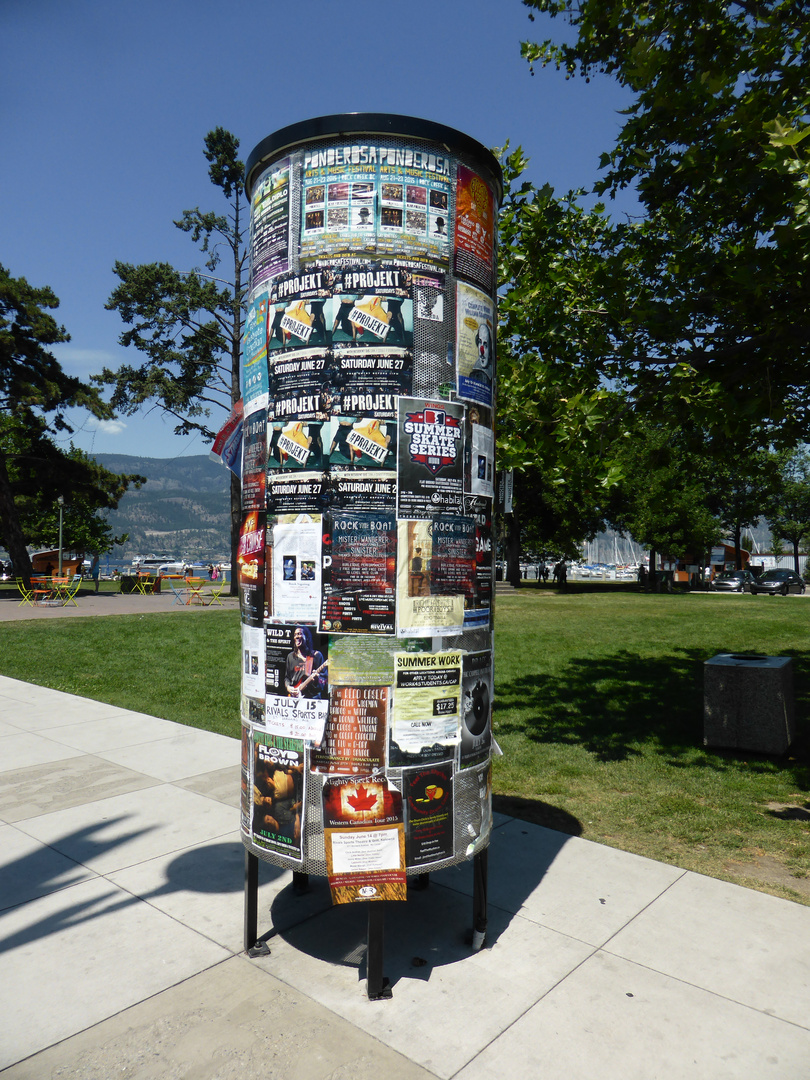 Litfaßsäule in Vernon Canada Okanagan Valley