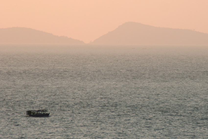 Little boat on the big sea