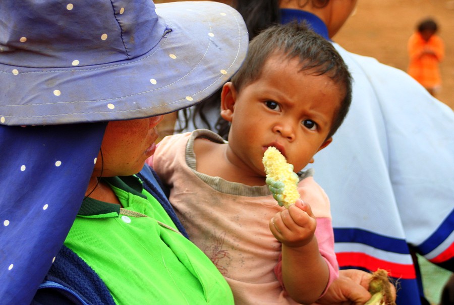 little boy on Lao market