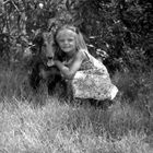 little girl and her dog