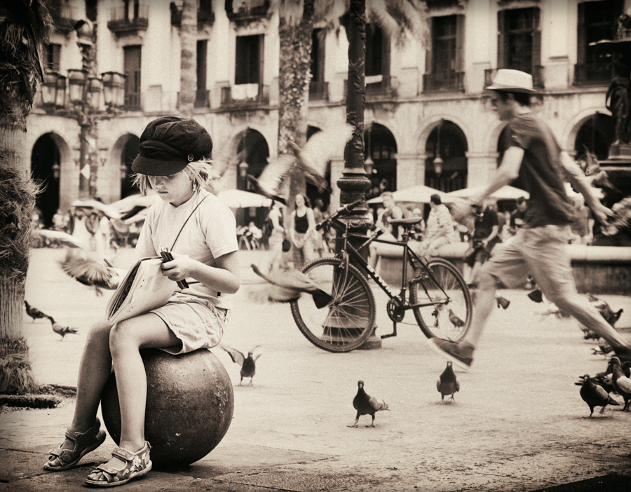 little girl in barcelona 3/4