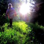 little girl in the forest