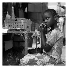 Little girl on a market
