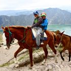 Little Kids riding the Quilotoa-Loop in Ecuador