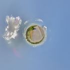 Little planet with tetrahedron