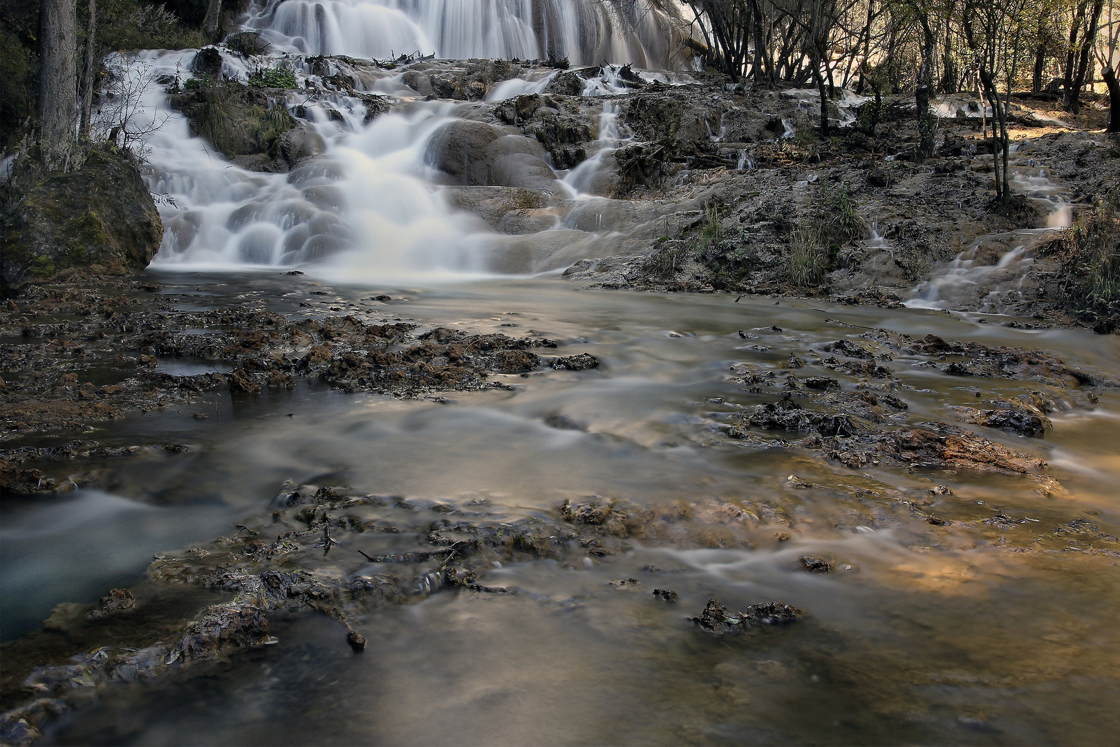 Little waterfall in Monigou National Park in Sichuan