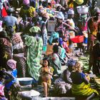 Little white girl on the market in Abidjan