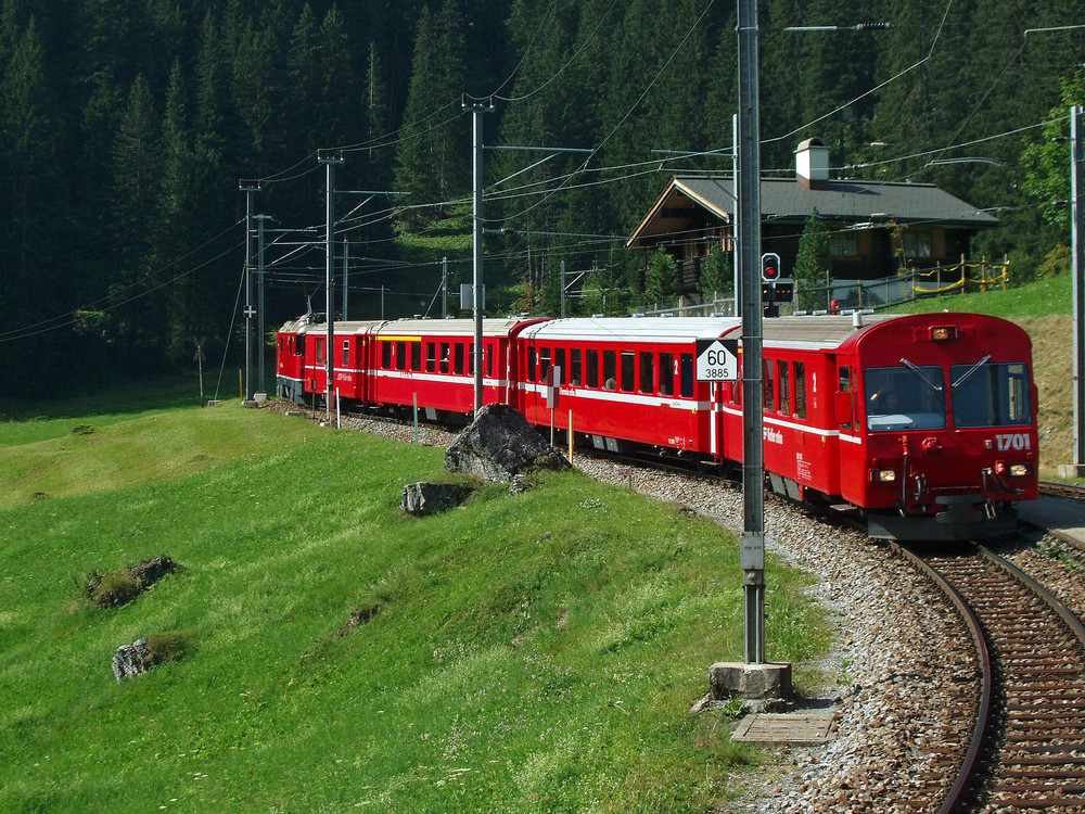 Litzirüti an der Arosabahn, Graubünden.