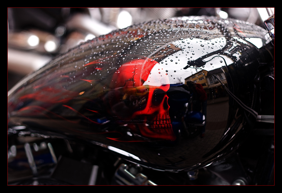 Live to Ride Ride to Live - Kunst am Harley Bike von Reisemarie 