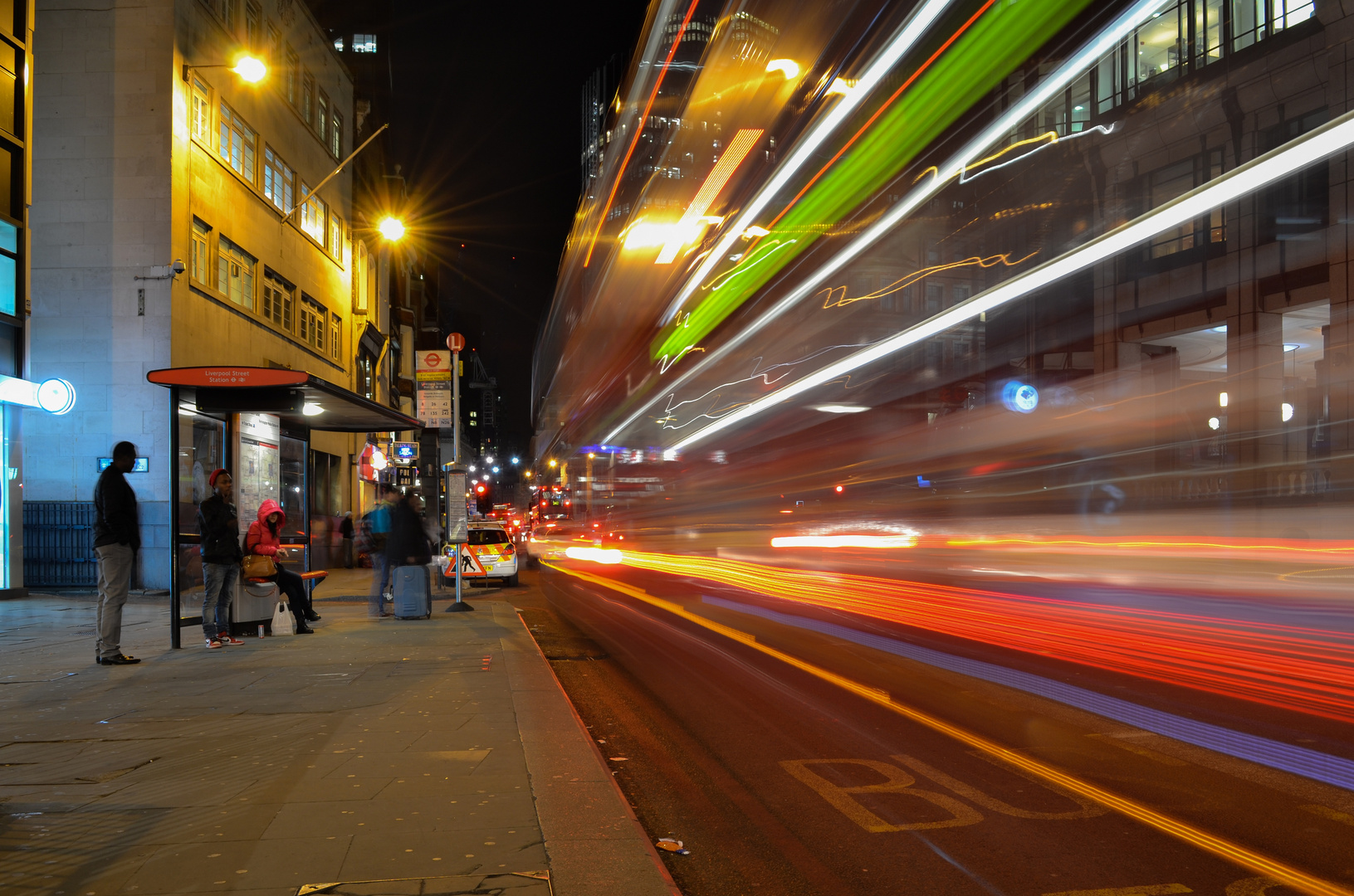 Liverpool Street London bei Nacht