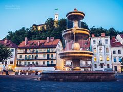 Ljubljana - Altstadt zur Blauen Stunde