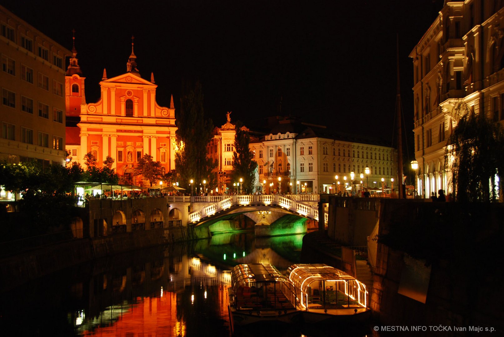 Ljubljana at night (Capital city of Slovenia)