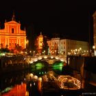 Ljubljana at night (Capital city of Slovenia)