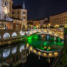 Ljubljana Triple Bridge by night