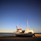 Løkken-Strand, Fischerboot 427 in Vollmondnacht