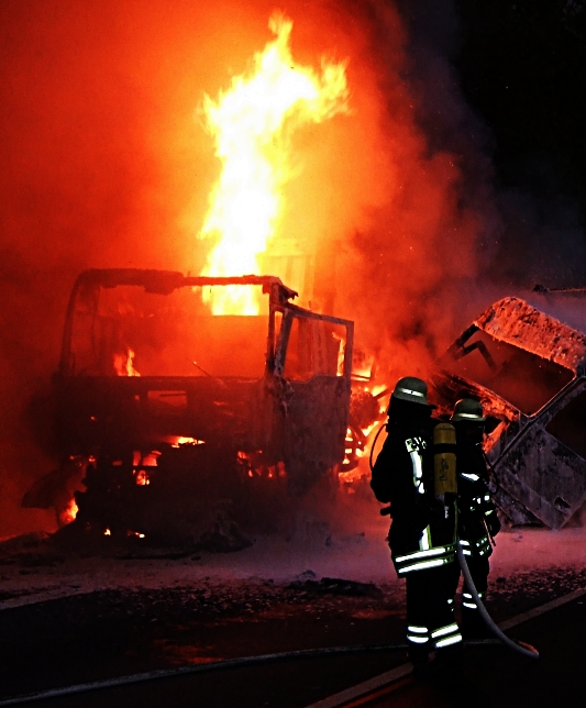 LKW Brand in Hessen