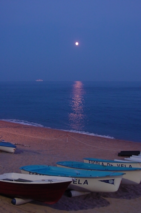 Lloret de Mar, abends am Strand