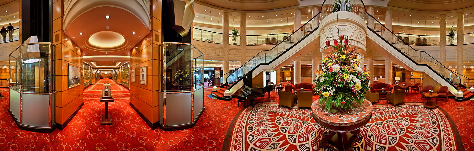 Lobby Der Queen Mary 2 Pano Foto Bild Deutschland