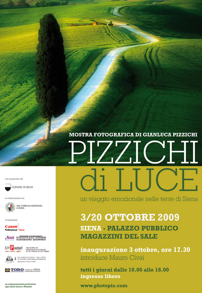 Locandina Mostra "PIZZICHI DI LUCE"