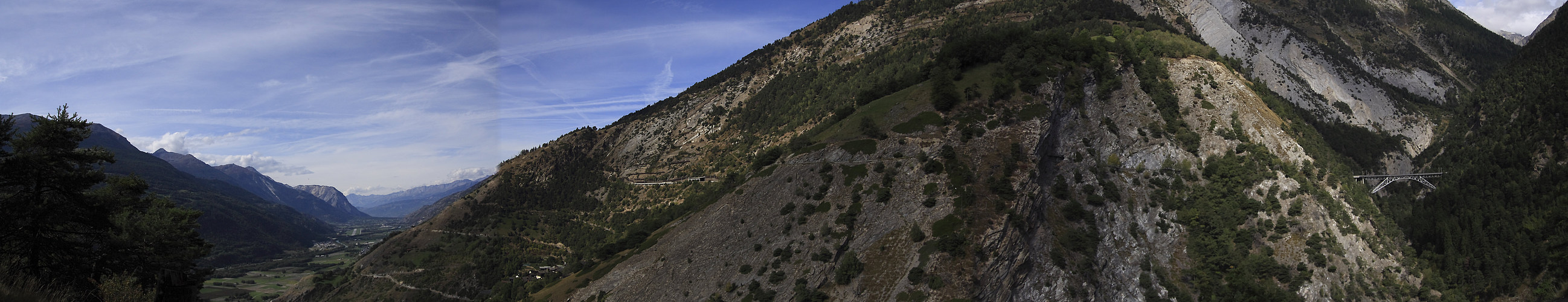 Lötschberg Südrampe Wanderung - Blick Richtung Gampel 3