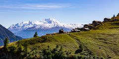 Lötschentaler Höhenweg: Faldumalp und der Blick auf die Mischabelgruppe 