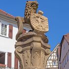 Löwenbrunnen mit Rerichsadler und reichsstadtischem Hoheitszeichen