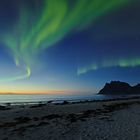 Lofoten - Aurora Borealis at sunset