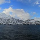 Lofoten im März 2013, vom Deck der Kong Harald