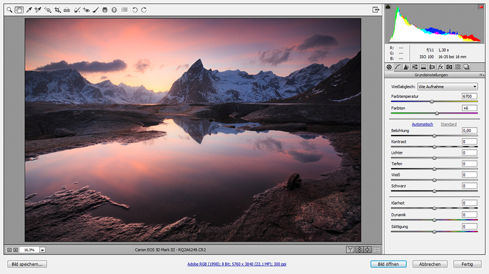 Lofoten light Rawfile Screenshot