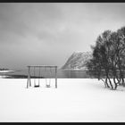 Lofoten Winter-Schaukel-pause in sw