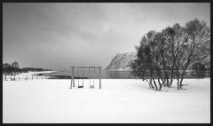 Lofoten Winter-Schaukel-pause in sw