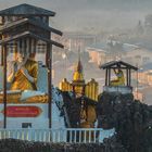 Loikaw / Myanmar: Golden Hand Pagoda bei Sonnenaufgang