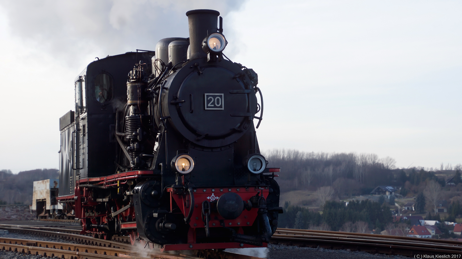 Lok 20 der Mansfelder Bergwerksbahn beim Umsetzen in Hettstedt-Kupferkammerhütte