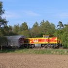 Lok 544 von ThyssenKrupp mit leerem Kalkzug