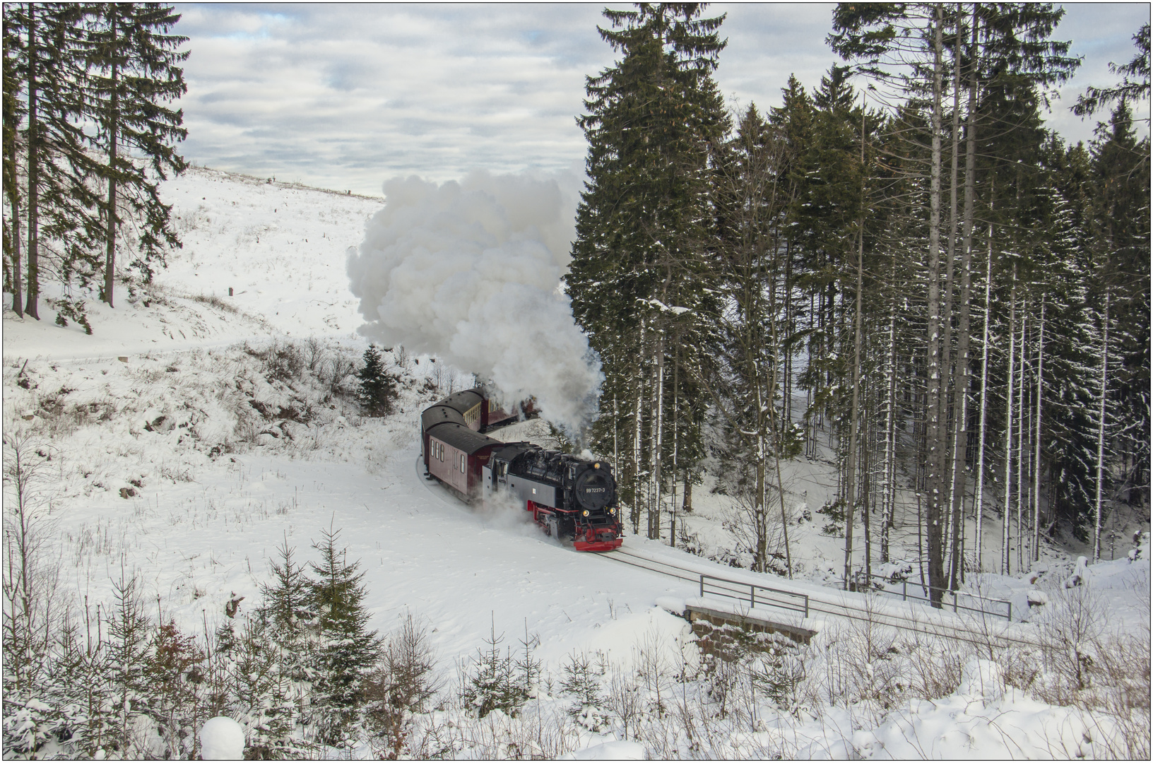 Lok 99-7237 mit Zug 8933 (20.01.2017) #1