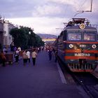 Lok der Transsib im Abendlicht