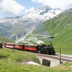 Lok HG 3/4 9 Gletschhorn am 09.07.2016 am Haltepunkt Muttbach-Belverdere