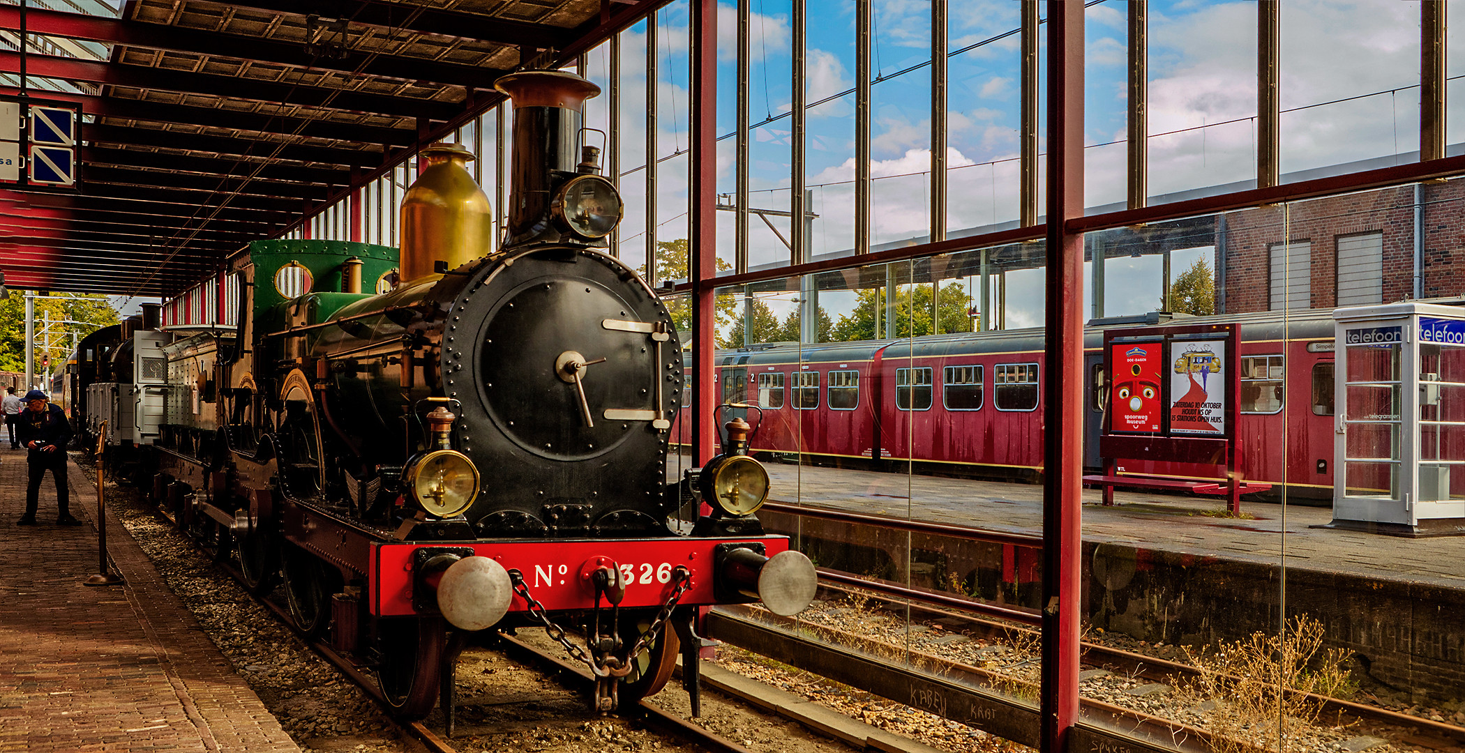 Lok im wunderschöne Eisenbahnmuseum in Utrecht