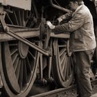 Lokführer im Eisenbahnmuseum Bochum