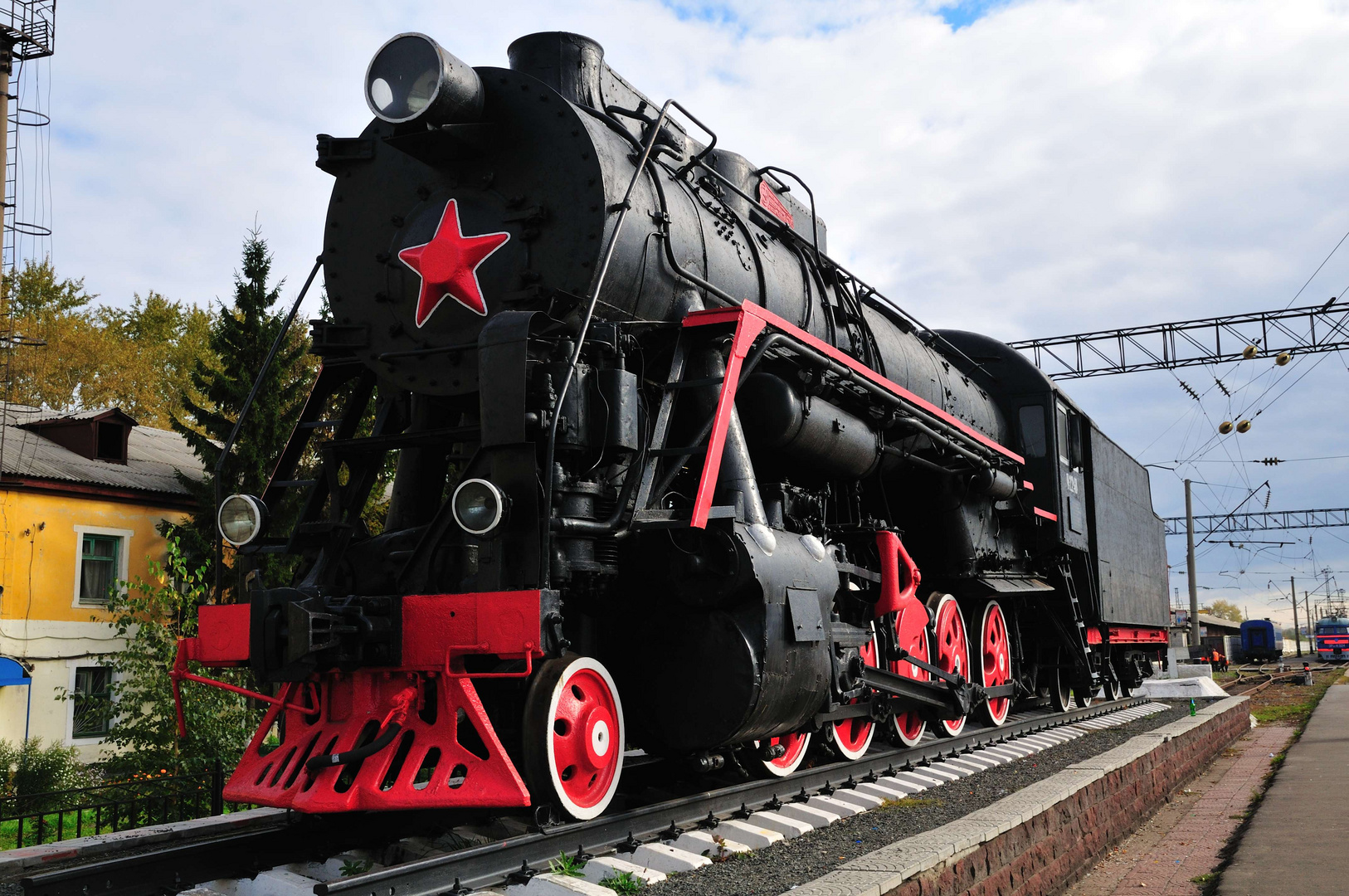 Lokomotive auf dem Bahnhof von Murom